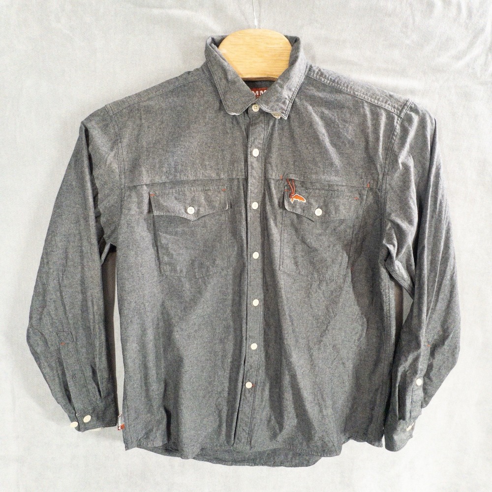 Simms Fishing Guide Mens Large Button Up Cotton Shirt Gorpcore Outdoor Lake
